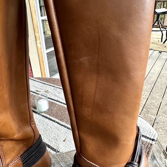 Santana Wellington Mustang Leather Mid Calf Boots Womens SZ 6 Harness Western - Picture 12 of 15